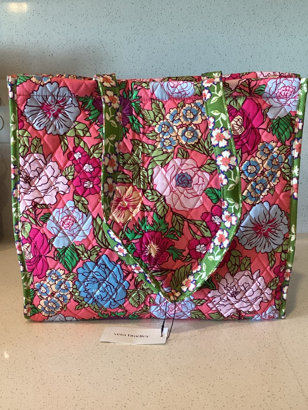 Vera Bradley Vibrant Gardenias Quilted Essential Tote